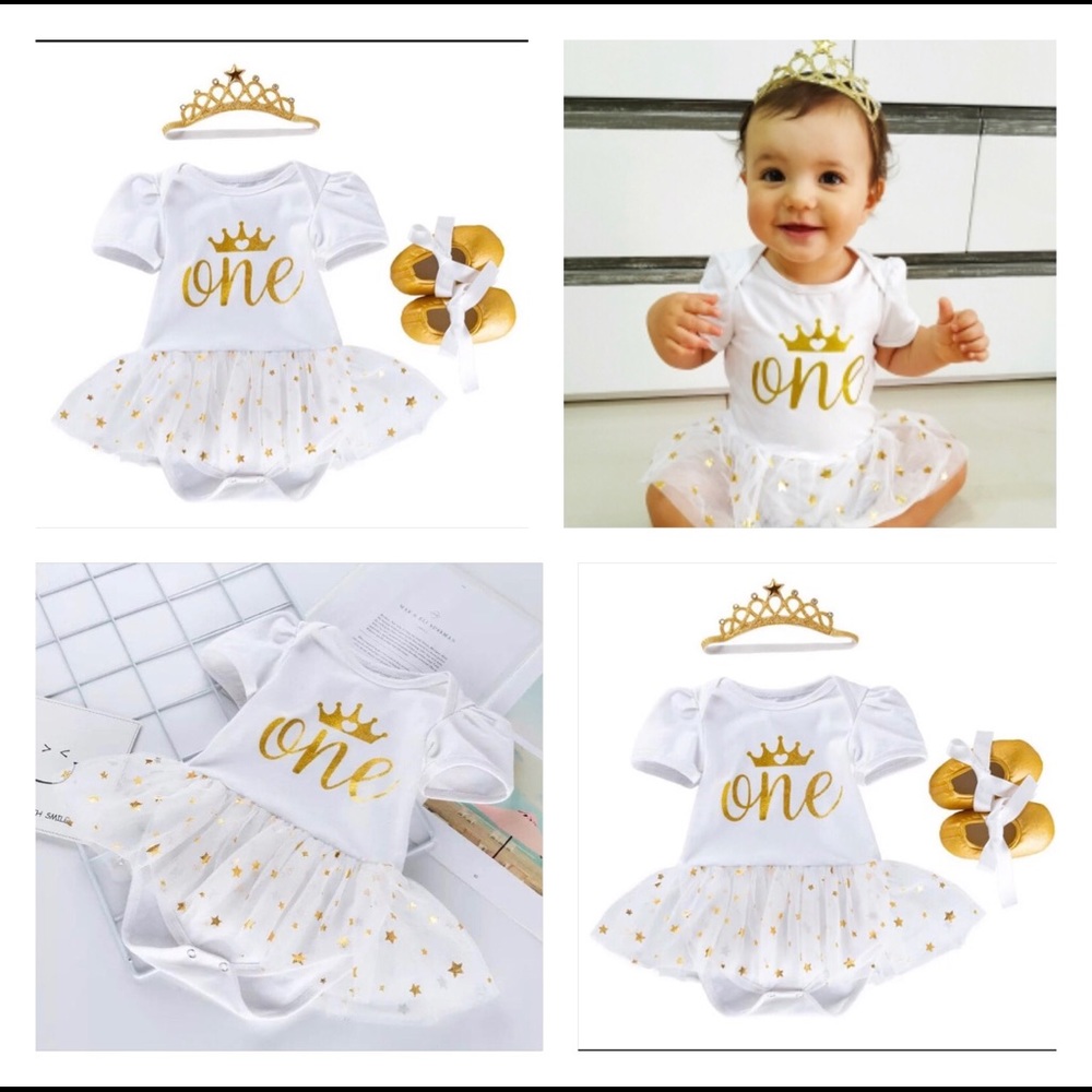 White 3 piece outfit for 1 year